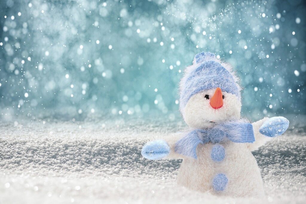 snowman, snow, hat